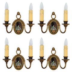 1 Of 4 Brass Double Sconces