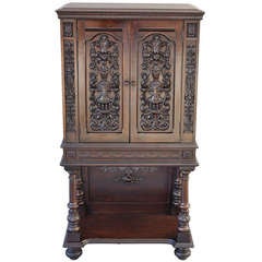 Antique Beautiful 1920's Carved Secretary Cabinet