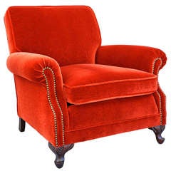 1920's Red Mohair Armchair