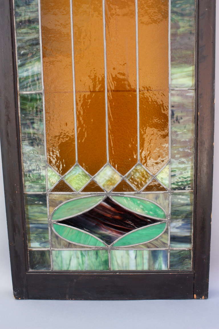 20th Century 1 of 4 Arched Stained Glass Windows