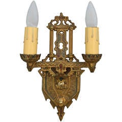 1 Of 4 Cast Brass Sconces