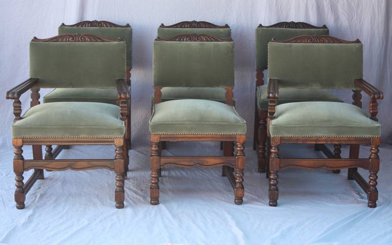Set of Six 1920s Dining Room Chairs