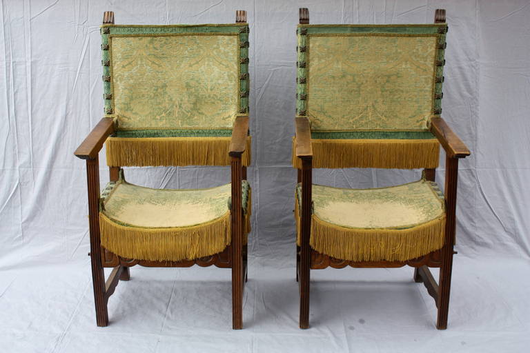 Spanish Colonial European 19th Century Pair of Chairs