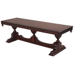 Vintage 1920s Rectangular Walnut Coffee Table, Spanish Revival