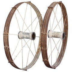 Antique Pair of Large Scale Industrial Wheels