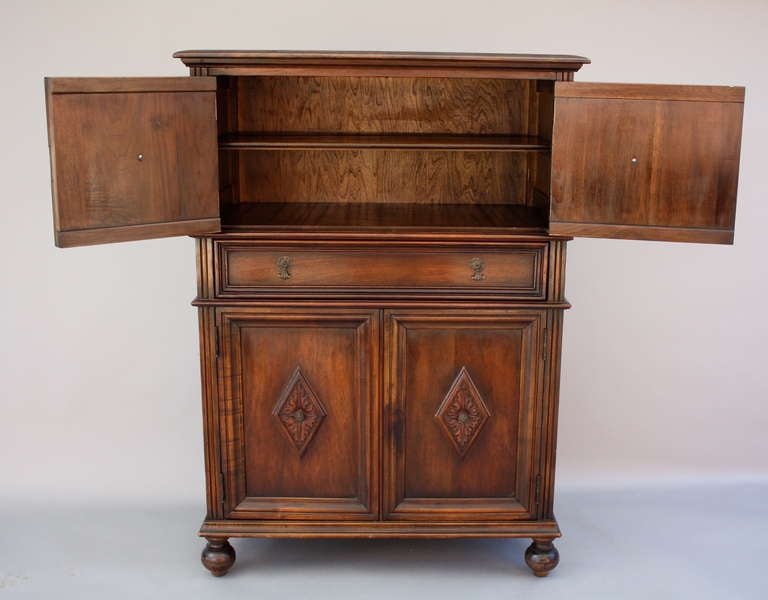 Beautifully Carved Walnut Cabinet 1