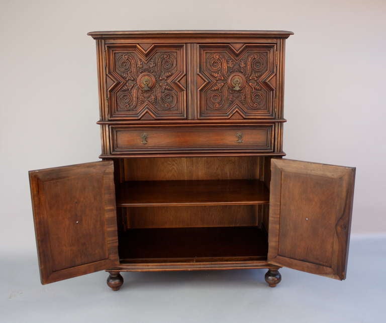 Beautifully Carved Walnut Cabinet 2