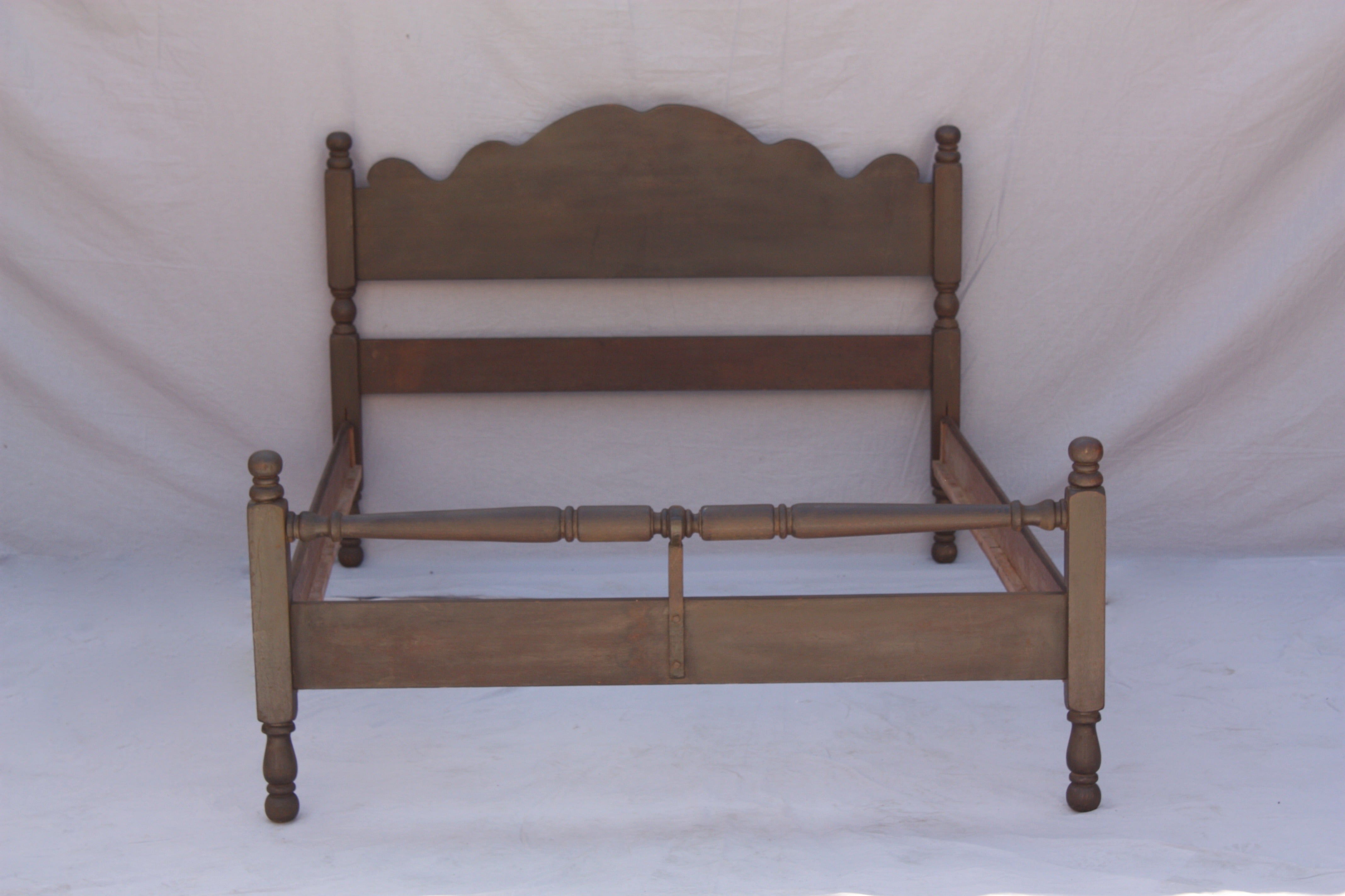 Signed Monterey Double Bed In Old Wood Finish