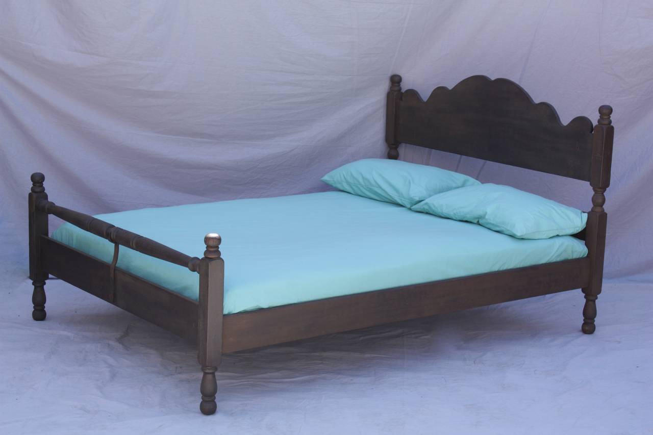 Signed Monterey Double Bed In Old Wood Finish 3