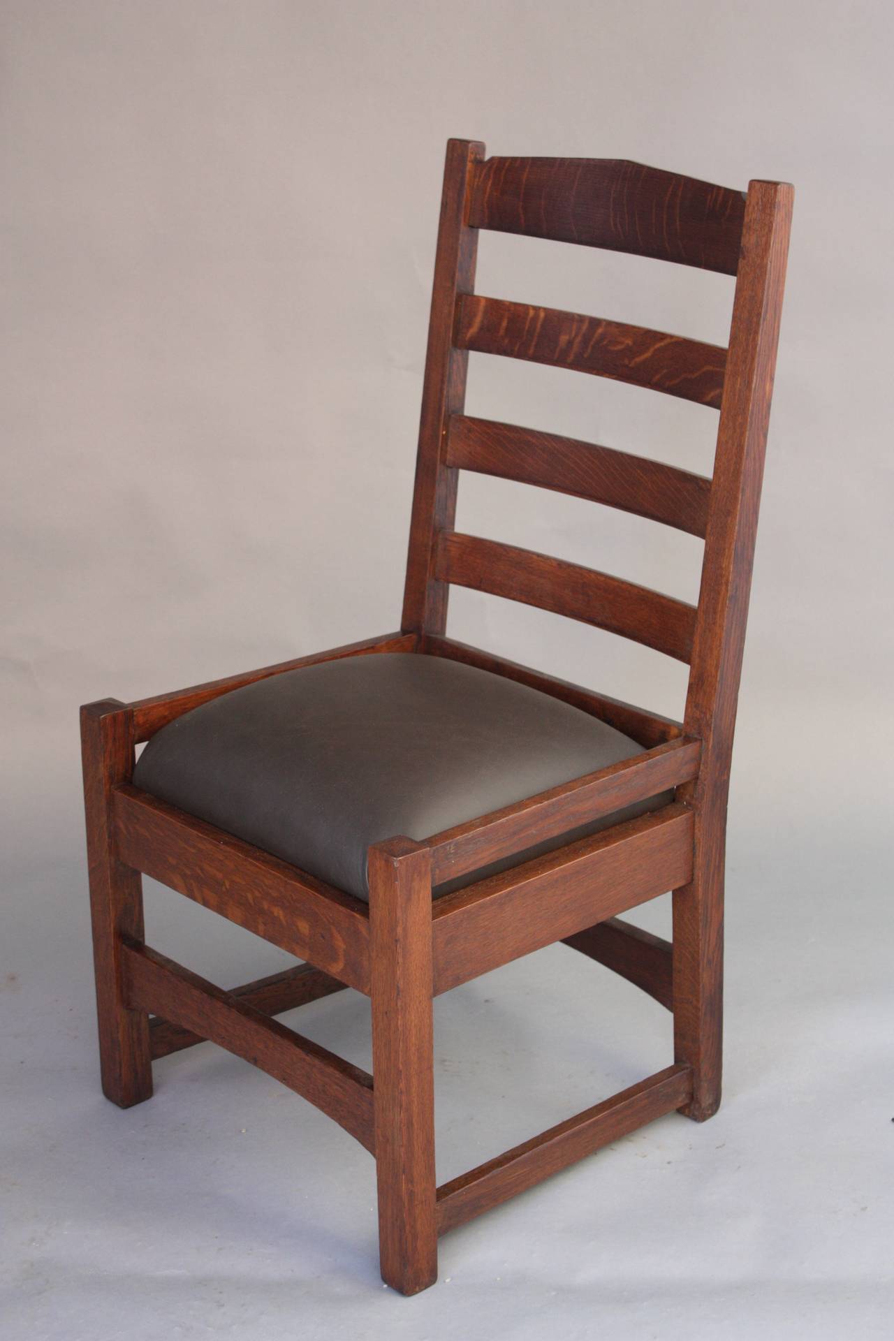 1910 Arts and Crafts Mission Oak LadderBack Chair For Sale at 1stDibs