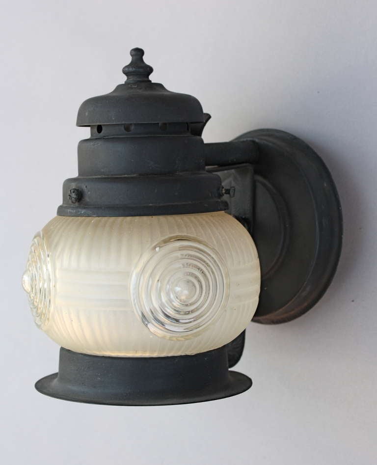 Small scale exterior cottage style Lamp with original glass.