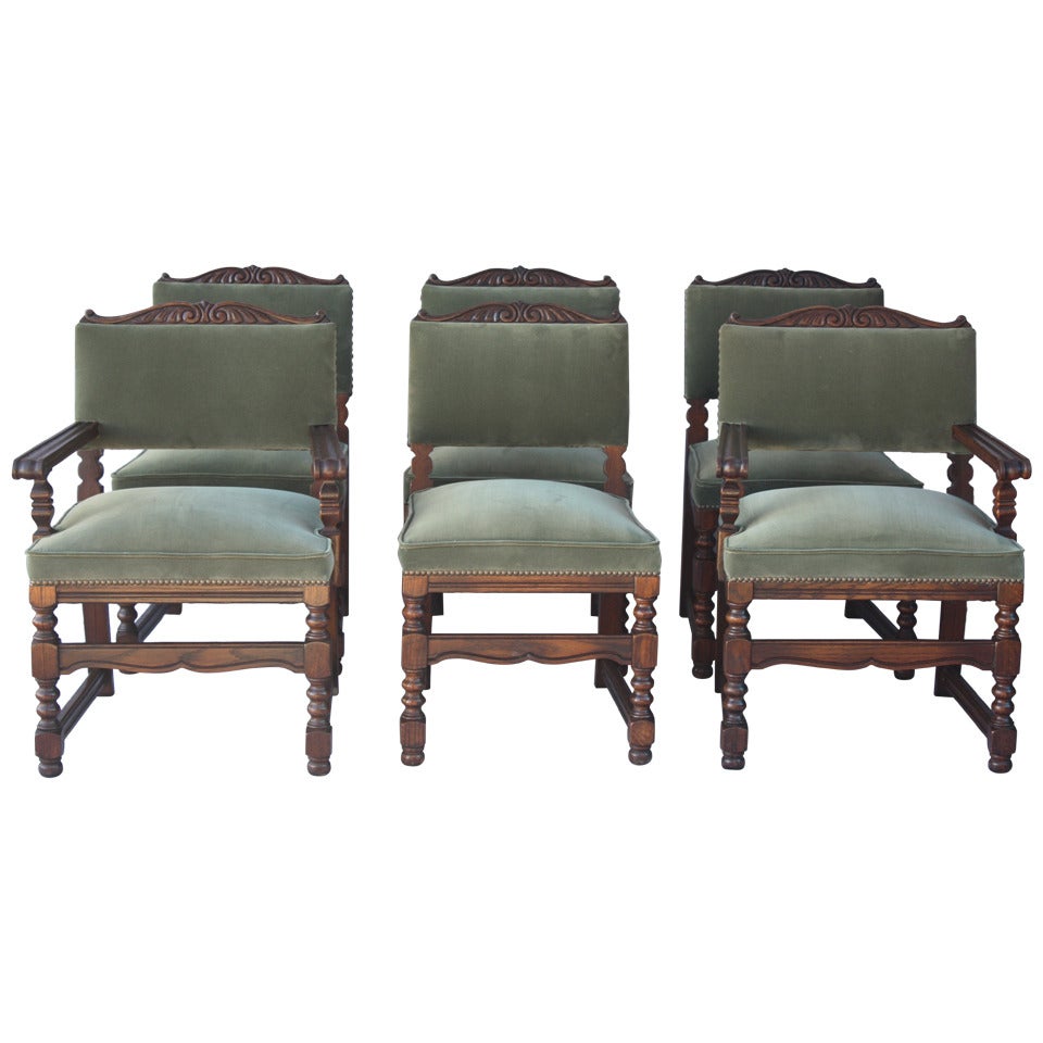 Set of Six 1920s Dining Room Chairs