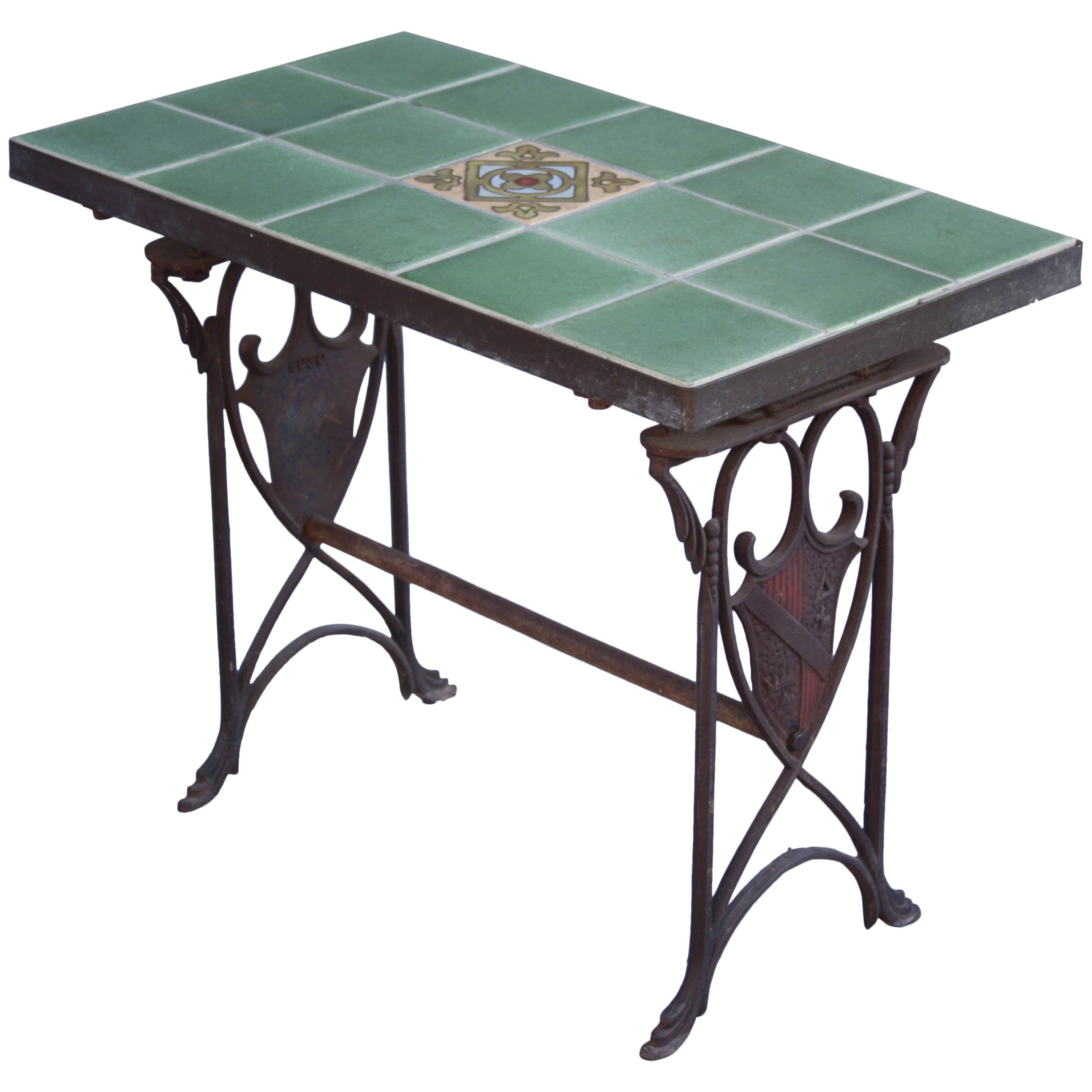 Antique Spanish Revival California Tile Table