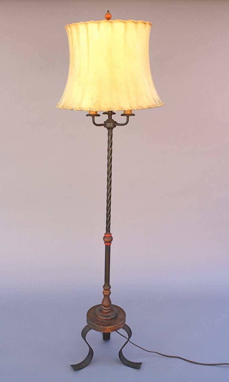 Tall Monterey Floor Lamp With Rawhide Shade