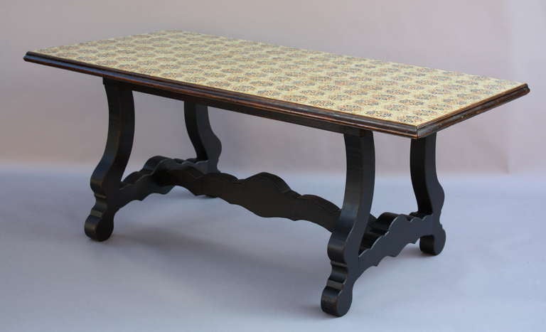 Large Tiled Dining Room Table In Excellent Condition In Pasadena, CA
