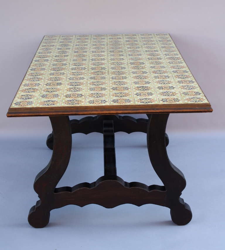Mid-20th Century Large Tiled Dining Room Table
