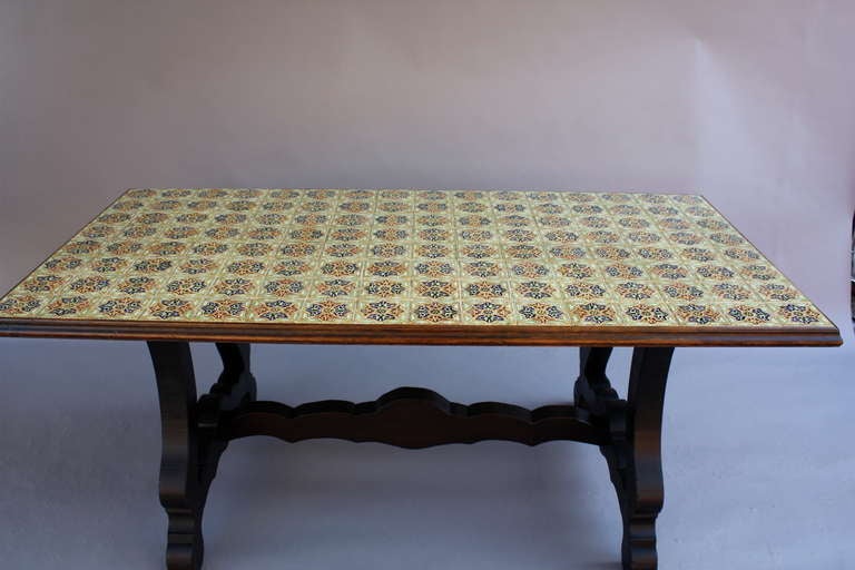 Walnut Large Tiled Dining Room Table