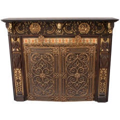Incredibly Ornate Spanish Revival Fireplace Mantle