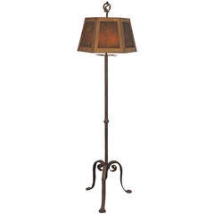 Wrought Iron Floor Lamp With Mesh Shade