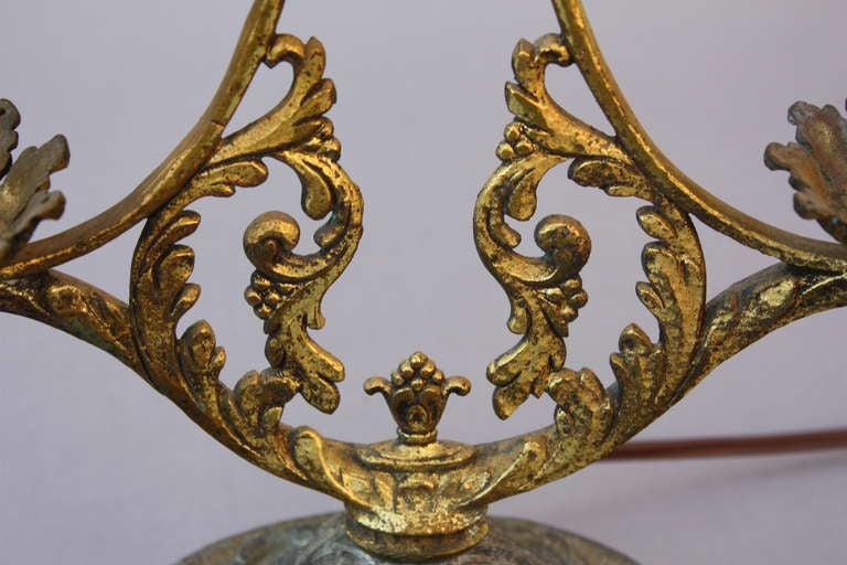 20th Century Pair Of Finely Casted Brass Lamps