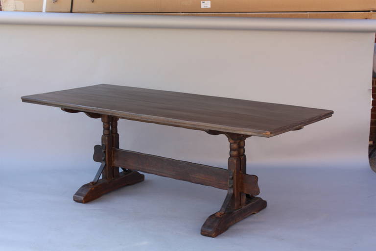 American Monterey Trestle Table, 1930s