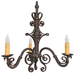 Simple 1920's Wrought Iron Chandelier