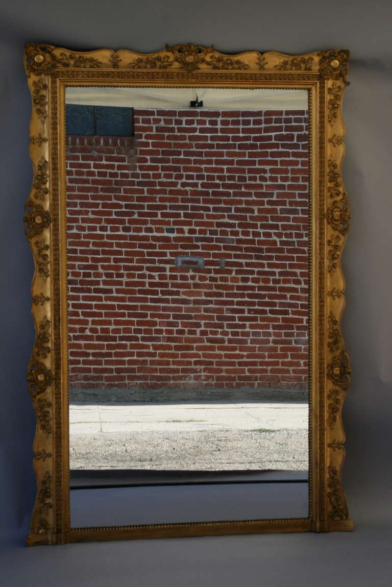 1920s Very Large Gilded Mirror