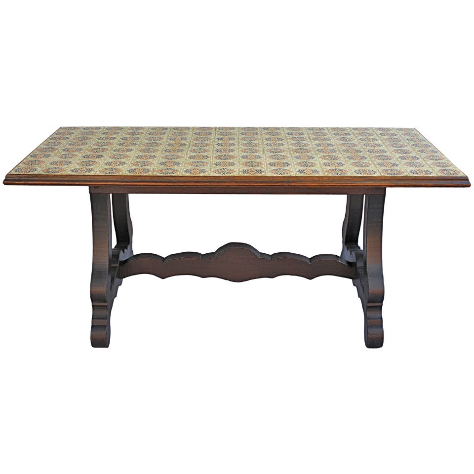 Large Tiled Dining Room Table