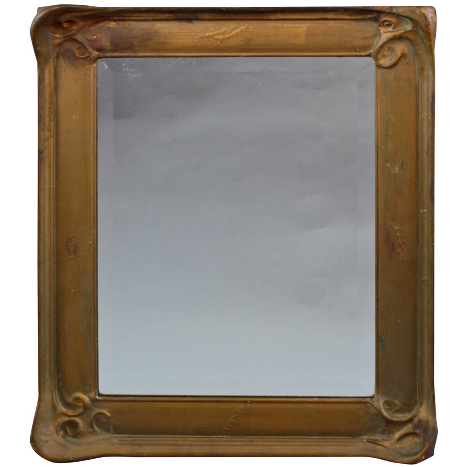 Circa 1910 Carved Wood Mirror