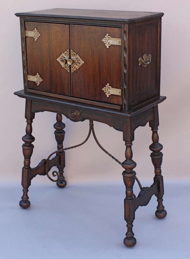 1920s Spanish Revival Cabinet With Writing Desk