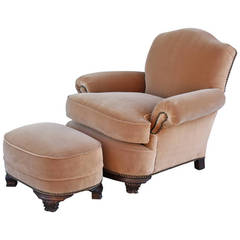 Handsome 1920s Chair and Ottoman