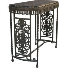 1920's Spanish Revival Marble Top Side Table