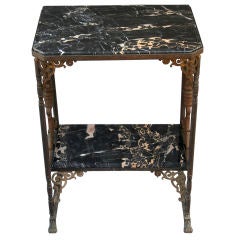 1920's 2-Tiered Marble Top Table