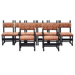 Antique 1920s Set Of 8 Dining Room Chairs