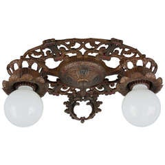 1920s Two Light Ceiling Mount