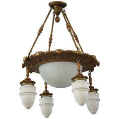 Antique Turn Of The Century Transitional Chandelier