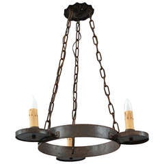 1920s Three Light Rancho Chandelier