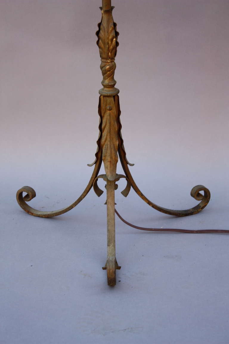 20th Century 1920's Single Mica Torchiere Floor Lamp