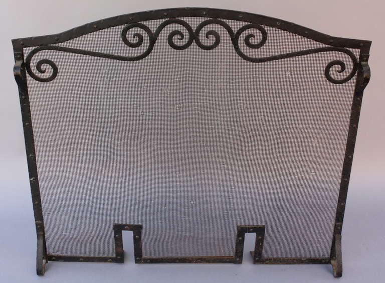 Circa 1920's all original wrought iron fires screen.
