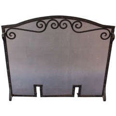 Antique 1920's Wrought Iron Fire Screen