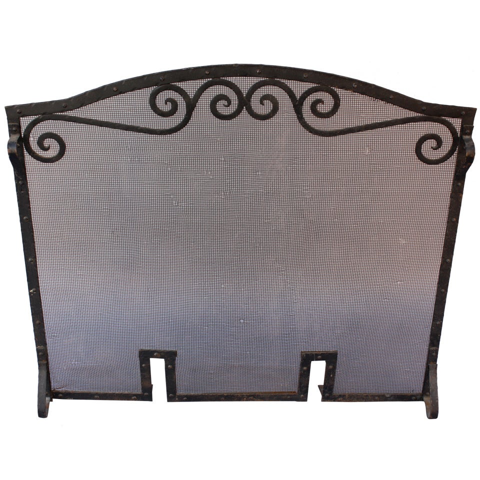 1920's Wrought Iron Fire Screen