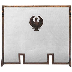 1920s Fire Screen With Bird Motif