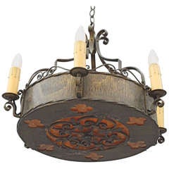 1920
s Chandelier with Amber Mica