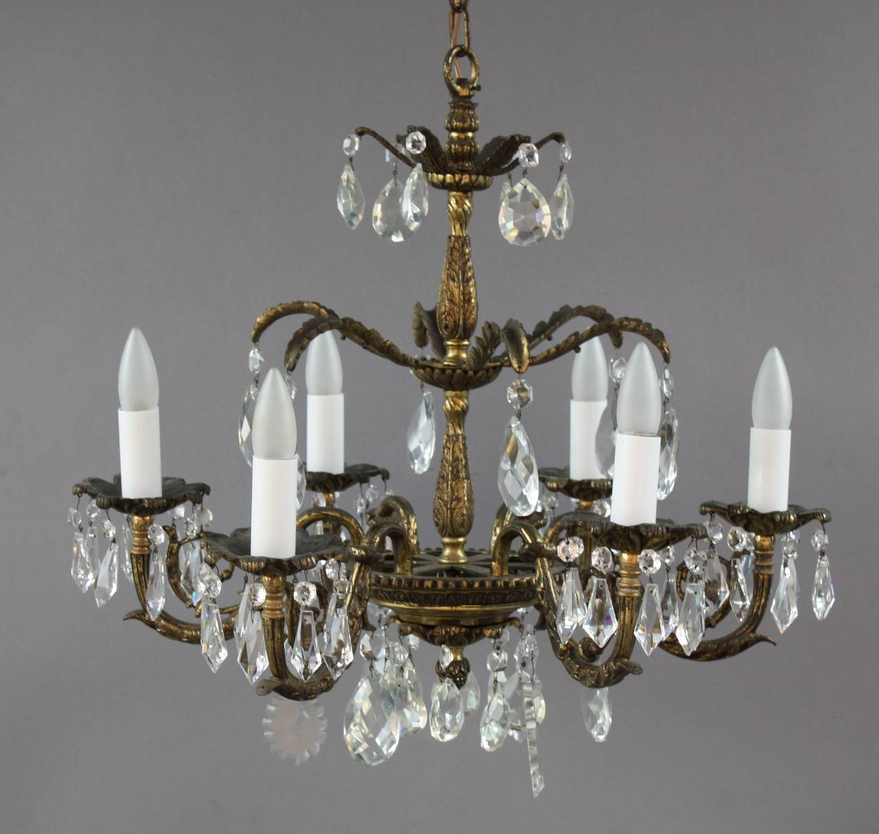 Priced individually. Cast brass chandelier with nice detailing. Measures 24