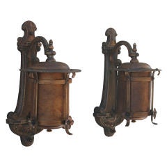 Pair 1920's Lantern-style Sconces