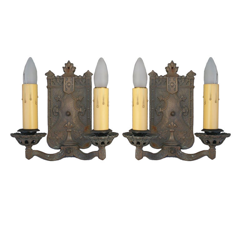 Pair of Elegant and Stately Spanish Revival Sconces