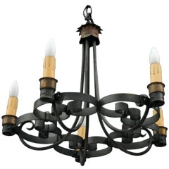Antique Californian Wrought Iron Chandelier