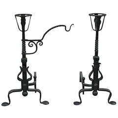 1920s Pair of Tall Andirons