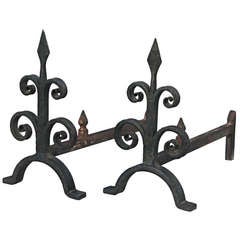 1920s Pair Of Small Andirons