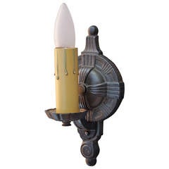 One of Three Single 1920s Sconce with Machine Age Styling